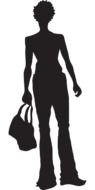 Standing Silhouette man drawing