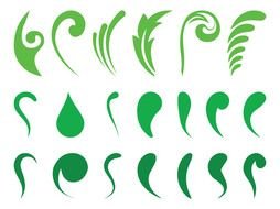 Green abstract leaves clipart