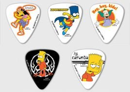 set of Guitar Picks with Simpsons print