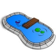 drawing of a pool on a white background