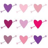Valentines Day Heart set Clip Art drawing
