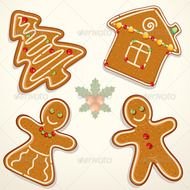 Cartoon Christmas Gingerbread Cookies
