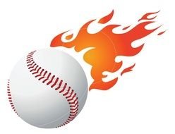 drawn tennis ball and flame