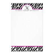Zebra Border Customized Stationery