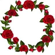Red Circle Frame Roses