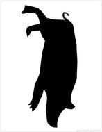 Clipart of Show Pig Silhouette