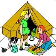 Camping people drawing