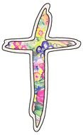 Easter Flower Cross as a graphic illustration