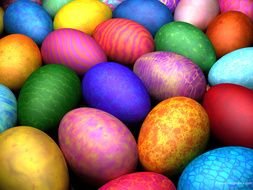 bright painted Easter Eggss, background