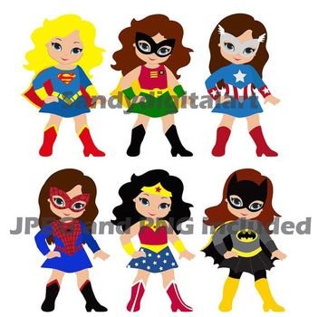 Little Girl Superhero Clip Art