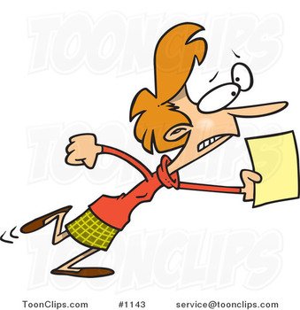 Cartoon Lady Running N2