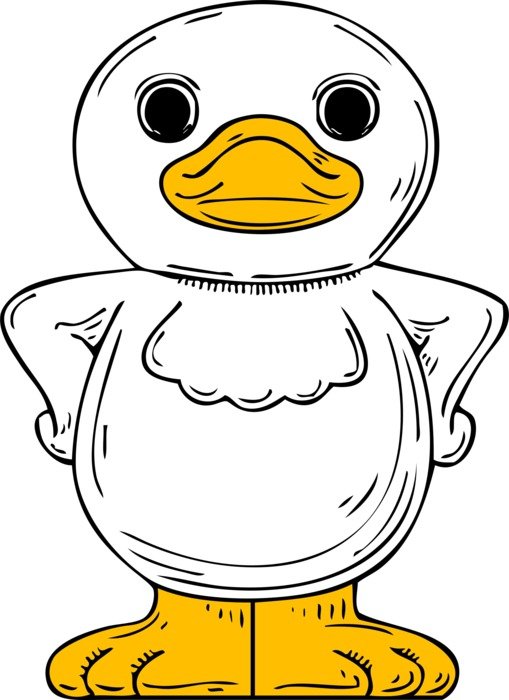 white duck drawing
