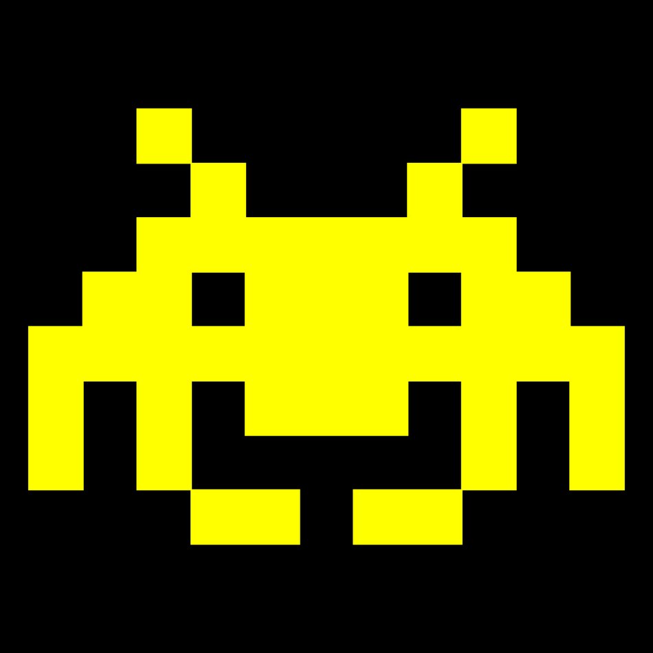 pixel image of a yellow alien