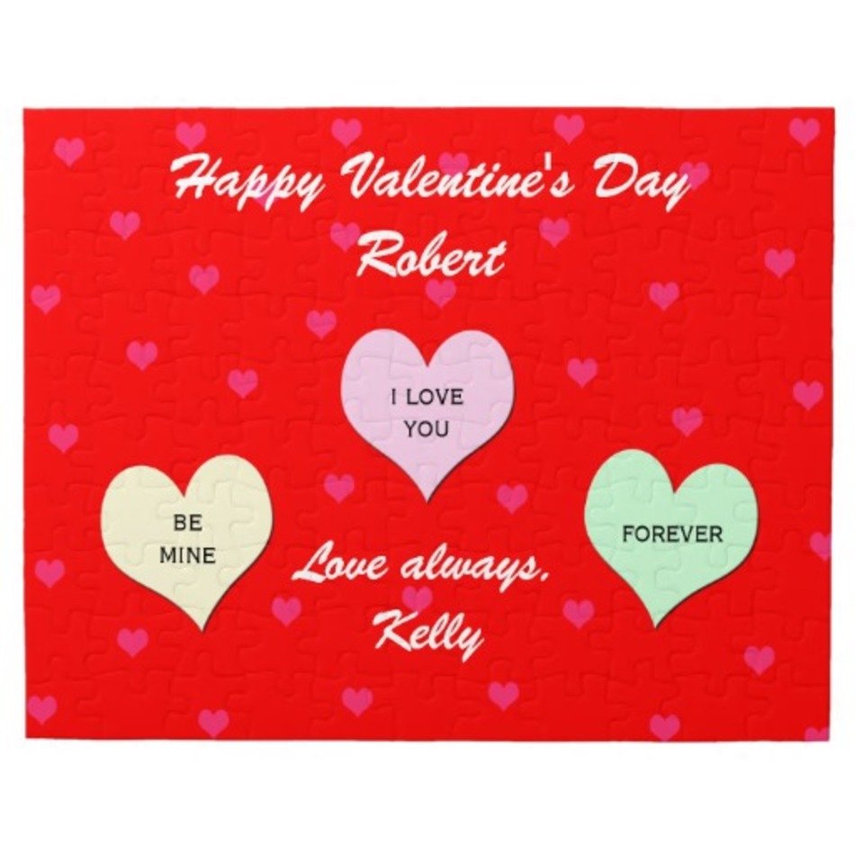 Custom Heart Valentine Jigsaw Puzzle Gift In Tin