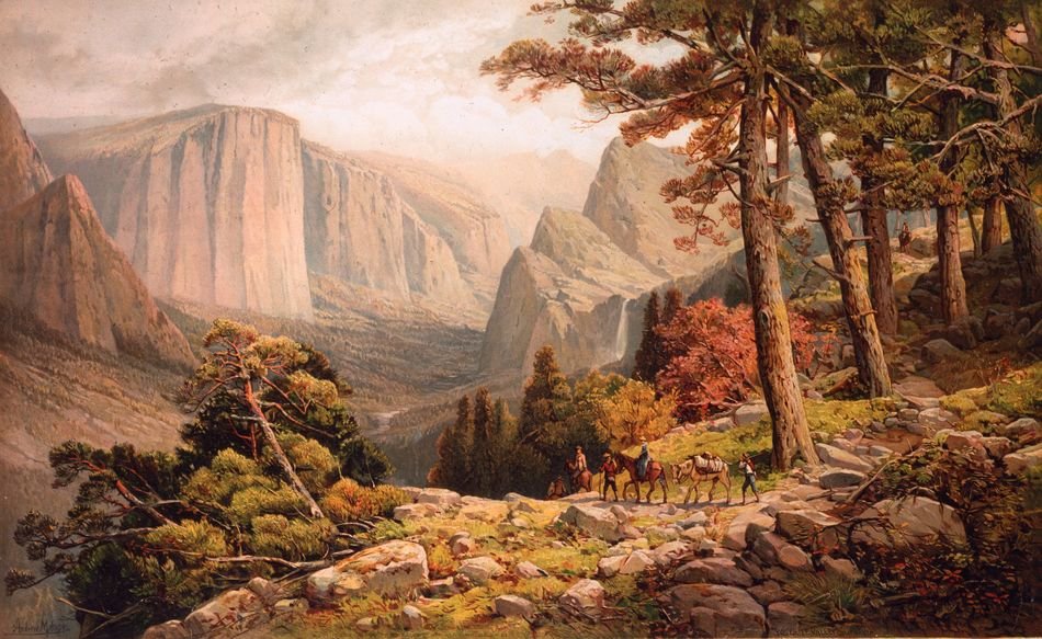 retro pattern travelers in Yosemite National Park