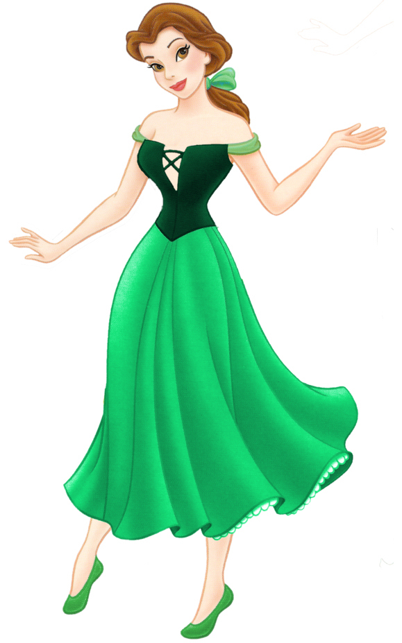 Beauty And The Beast Belle Green Dress Drawing Free Image Download