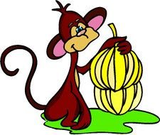 clipart of the Monkey with bananas