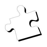 Black and white drawing of the puzzle piece clipart