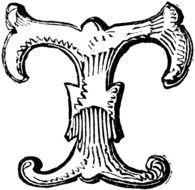 Decorative Letter T drawing