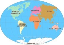 World Map 7 Continents
