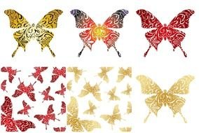 multicolored designer butterflies