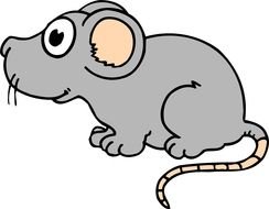 Cartoon Mouse grey small drawing