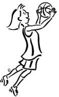 Girls Playing Basketball Clip Art N2