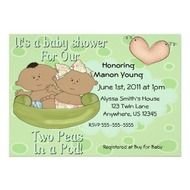 Two Peas In A Pod Baby Shower Invitations