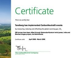 sertificate of carbonneutral company event