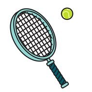 Tennis Racket and ball drawing