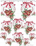 VH 14 Victorian Shabby Vintage Wild Red Roses Valentines Heart Decals