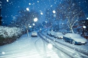Winter Snow street drawing
