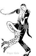 Clipart of 1920s Dancing Couple