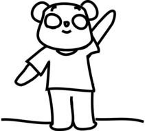 Teddy Bear as a black and white graphic illustration