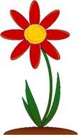 nice red yellow flower drawing