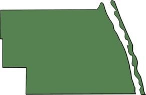 river on a green map