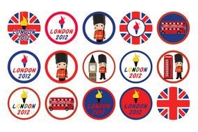 different London logos as graphic elements for clipart