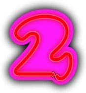 Neon Numbers Clip Art N2