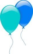 two blue balloons