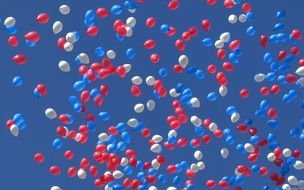 red white blu ballons