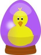 yellow chicken in easter egg as a graphic illustration