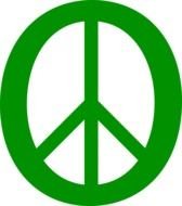 Peace Symbol green colour