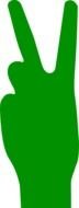 Green V Sign clipart