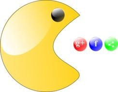 Pac Man and social icon drawing