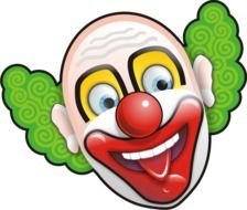 bright painted Clown Face, Clip Art