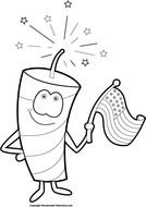 Black And White Fireworks Clip Art N6