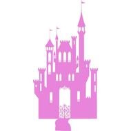 Clipart of pink Princess Castle Silhouette