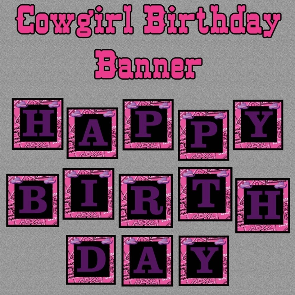 Cowgirl Birthday Party Package Printable Digital Invitations And