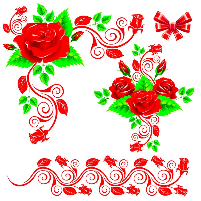 picture with roses and patterns