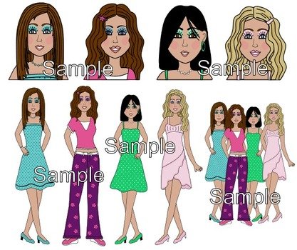 Cute Mermaid And Pirate Clip Art